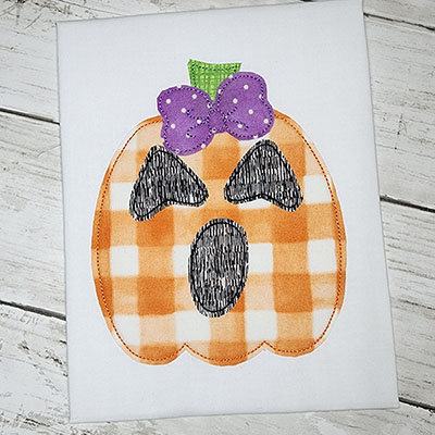 jack o lantern applique design girl